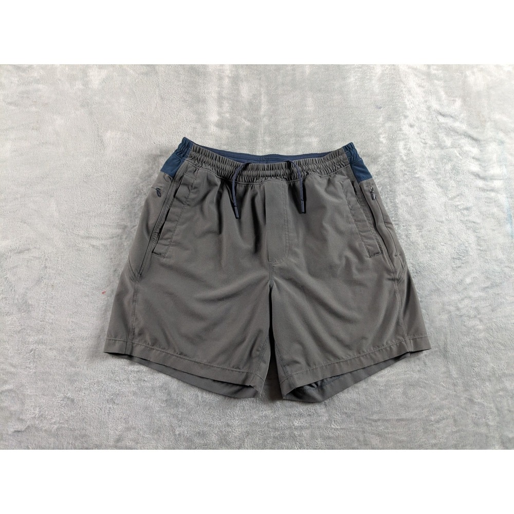 Birddogs Shorts Men Medium Gray Lined Athletic 6.5" Inseam Drawstring Zip Pocket